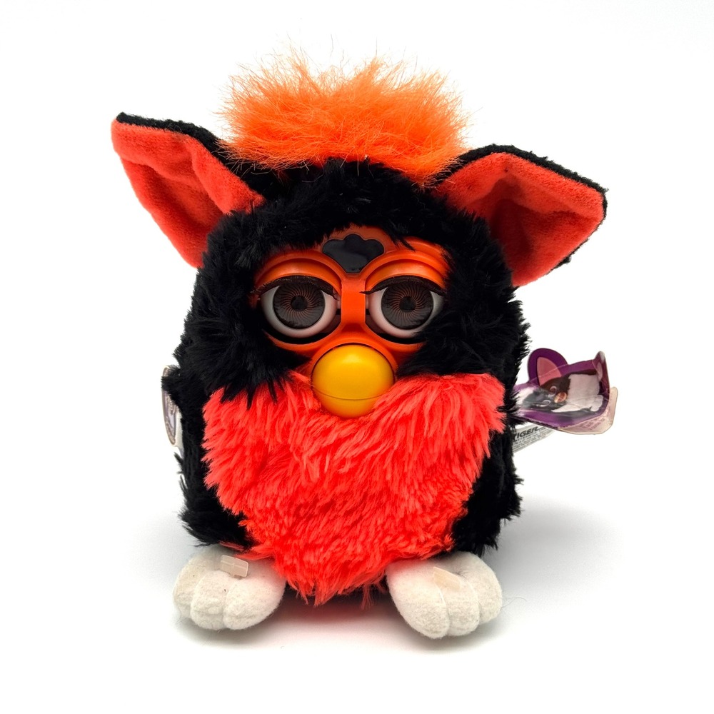 RARE Furby 1999 Vintage Tiger Electronics Black Orange Tested Working 70-925